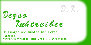 dezso kuhtreiber business card